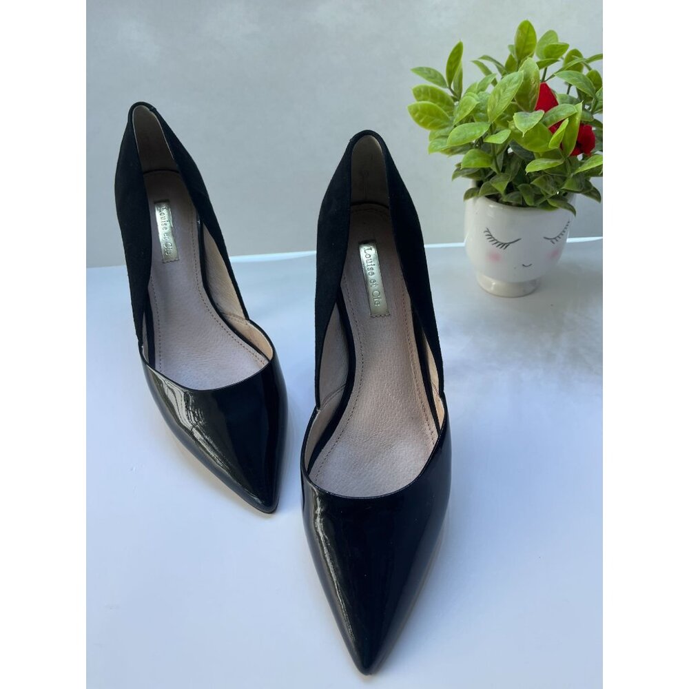 Louise et cie, women'S Black Leather pump Stilettos In size 7 - Picture 3 of 11